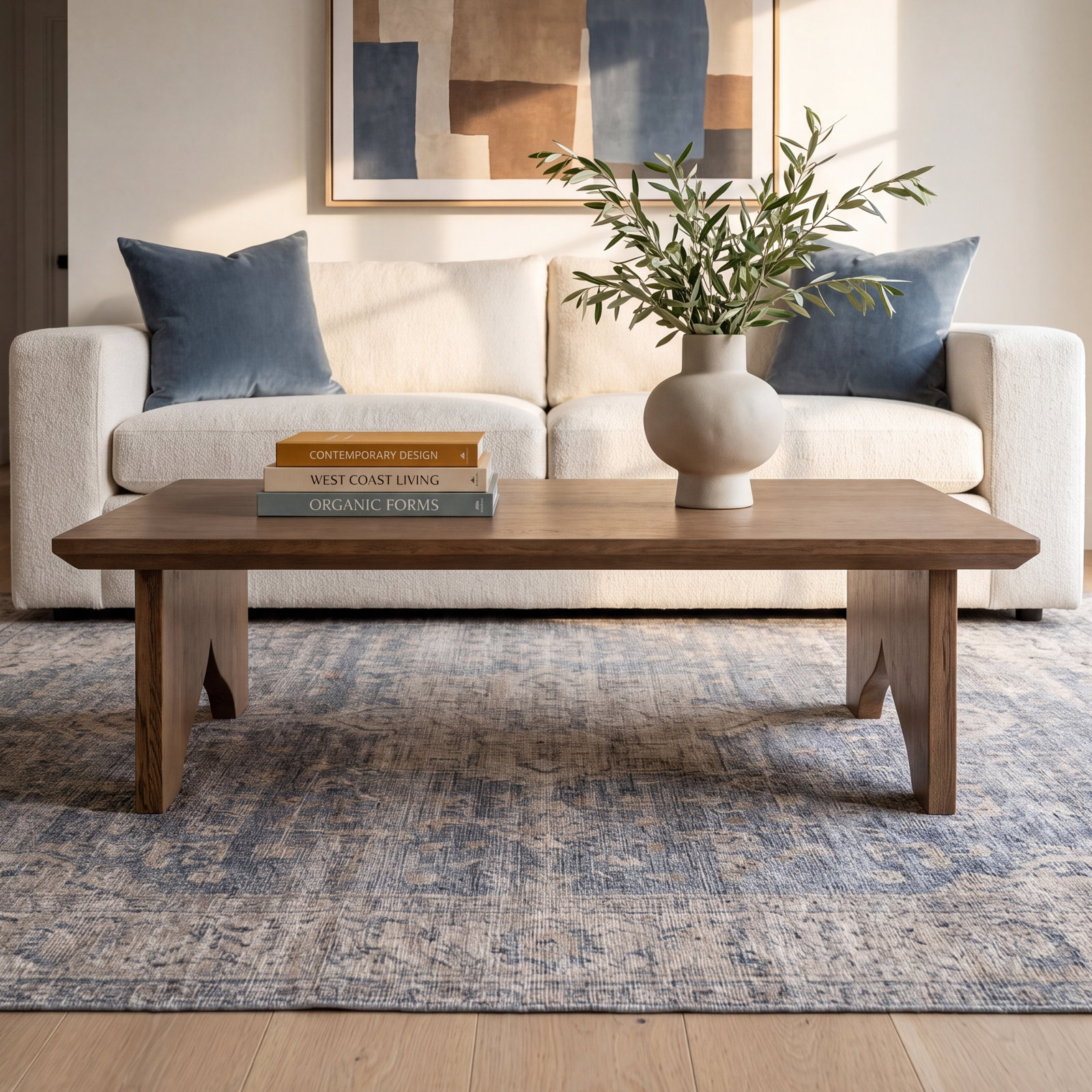 54" Oak Coffee Table, Brown
