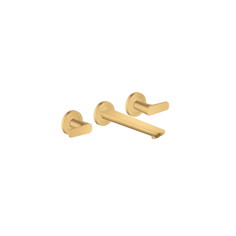 AXOR Citterio C Wall-Mounted Widespread Faucet, 1.2 GPM, Brushed Gold