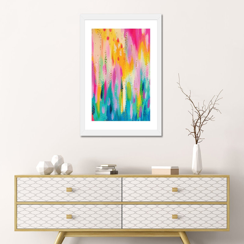 No. 9 par EttaVee-impression d’art graphique, H 24 po x l 16 po x P 1 po, Papier encadré blanc, Blanc