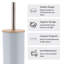 Ensemble de brosse et porte-toilette en métal avec couvercle en bambou-113778042