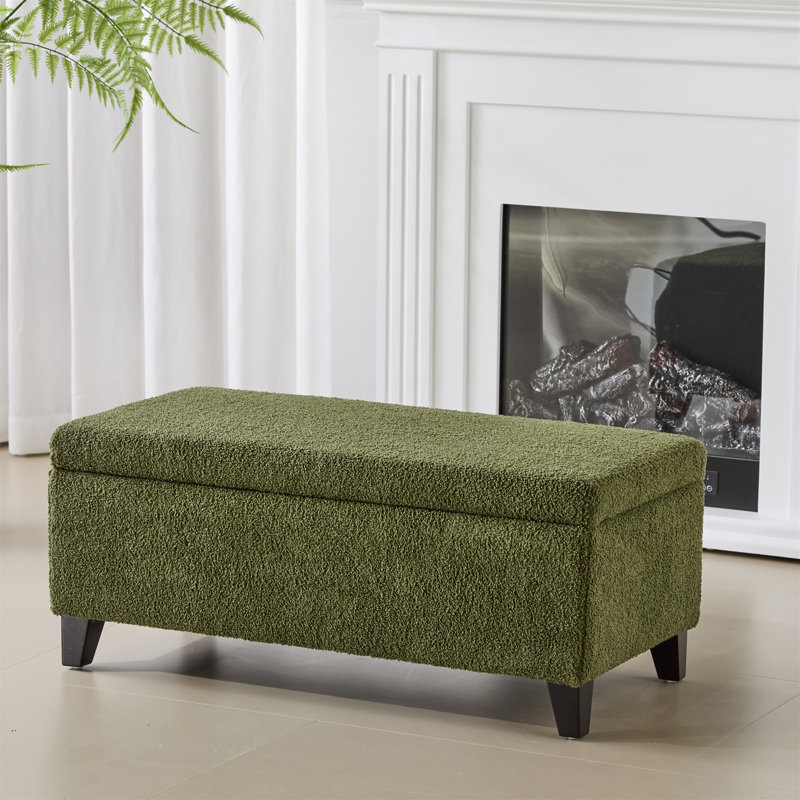 Repose-pieds avec rangement et couvercle rabattable (y compris le repose-pieds), Vert