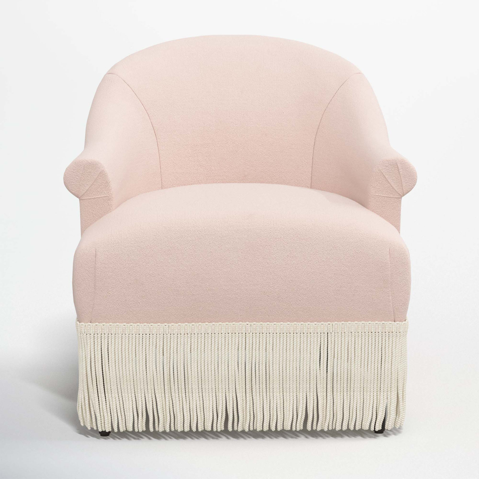 Callie Upholstered Wingback Chair, Classic Blush Performance Velvet, Ivory