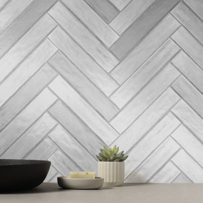 Buckingham 3"x16" Light Grey Gloss Glazed Porcelain Subway Wall Tile