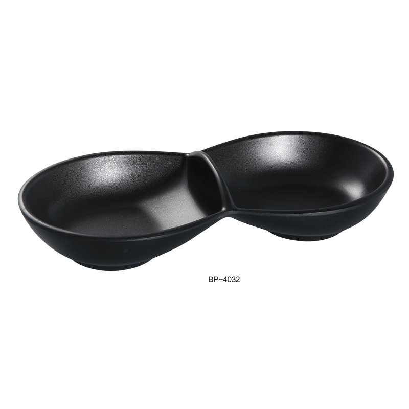 Black Pearl Double Melamine Condiment Server