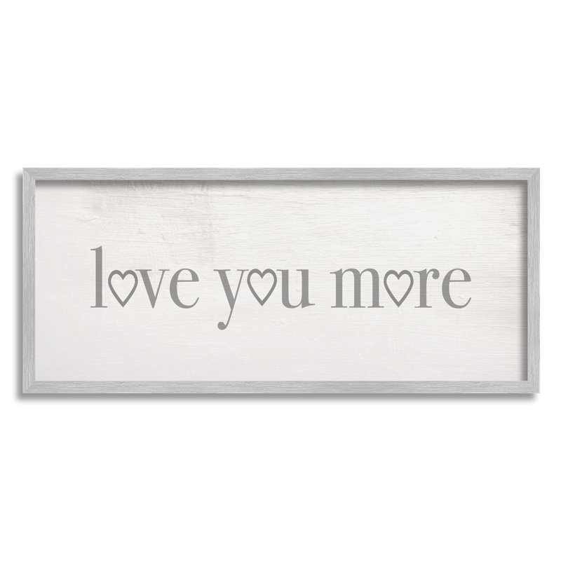 «Love You More», phrase romantique en forme de cœur, H 13 po x l 30 po, Estampe numérique Farmhouse