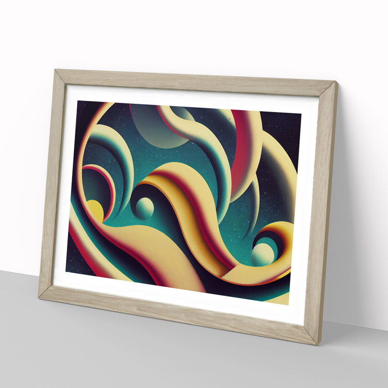 Galaxy Deco Abstract - Framed Print, 34cm H x 46cm W x 2cm D, Oak Framed