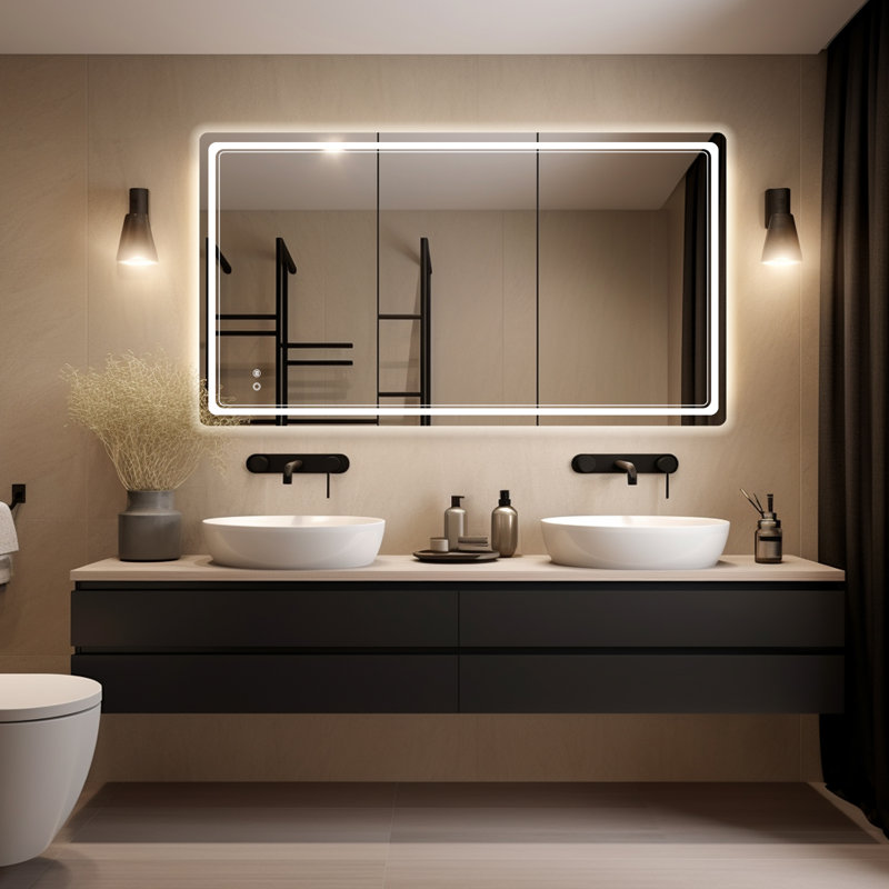 Miroir mural anti-buée Dibbrun, 27 po x 48 po, Rectangle