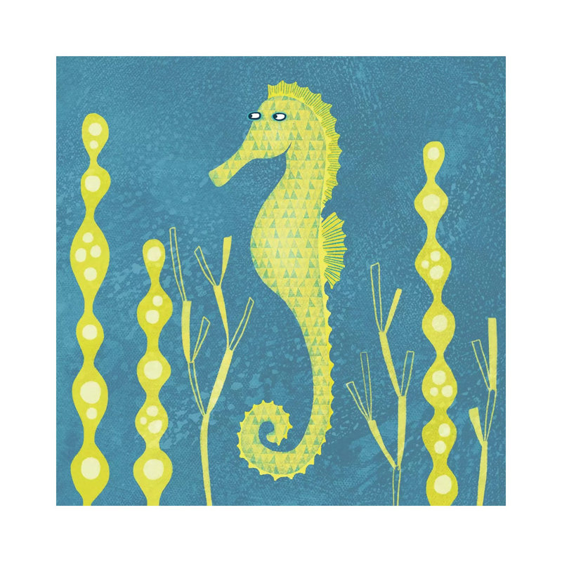 Seahorse 1 Piece Wall Art on Canvas, 45.72 cm H x 45.72 cm W x 1.91 cm D, Wrapped Canvas