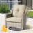 Demariea Outdoor Wicker 7 Person Seating Group With Fire Pit Table With Rocking And Swivel Chairs-1857061185