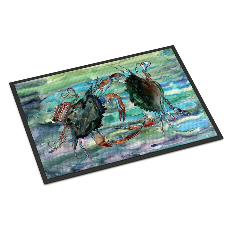 Tapis d’extérieur anti-dérapant watery crabes, Rectangle 2 pi x 3 pi