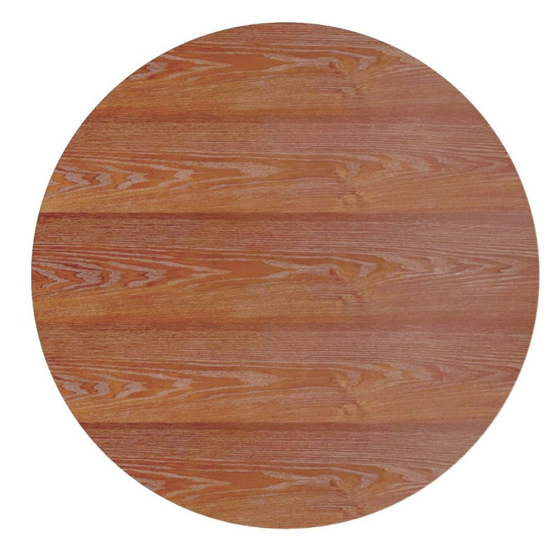 Plateau de table rond en bois massif, H 1,2 po x L 43,3 po x l 43,3 po, Brun, Rond