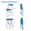 3-Piece Folding Outdoor Bistro Set with Round Table and 2 Chairs for Patio, Balcony & Garden-1369979085