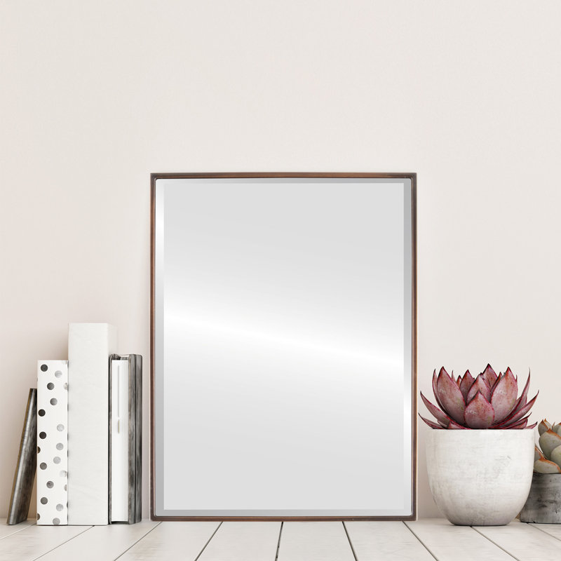 Bugarin Rectangle Mirror, 24.62" H x 30.62" W, Rubbed Bronze
