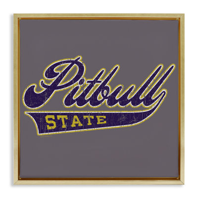 Varsity Style Pitbull State Floater Canvas Wall Art by Spirit Animals/Life Is High