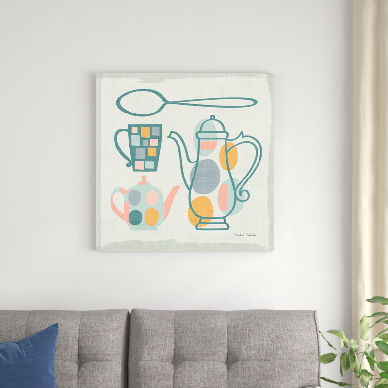 «Modern Kitchen Sq IV Pastel» par Michael Mullan - peinture sur toile tendue, H 30 po x l 30 po x P 1,25 po