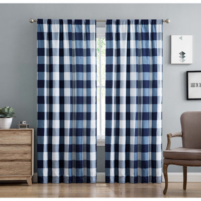 Panneaux de rideaux semi-transparents avec passe-tringle Buffalo Plaid