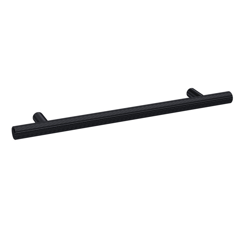Knurled 19 1/6cm Centre Bar Handle, 16 cm, Matt Black
