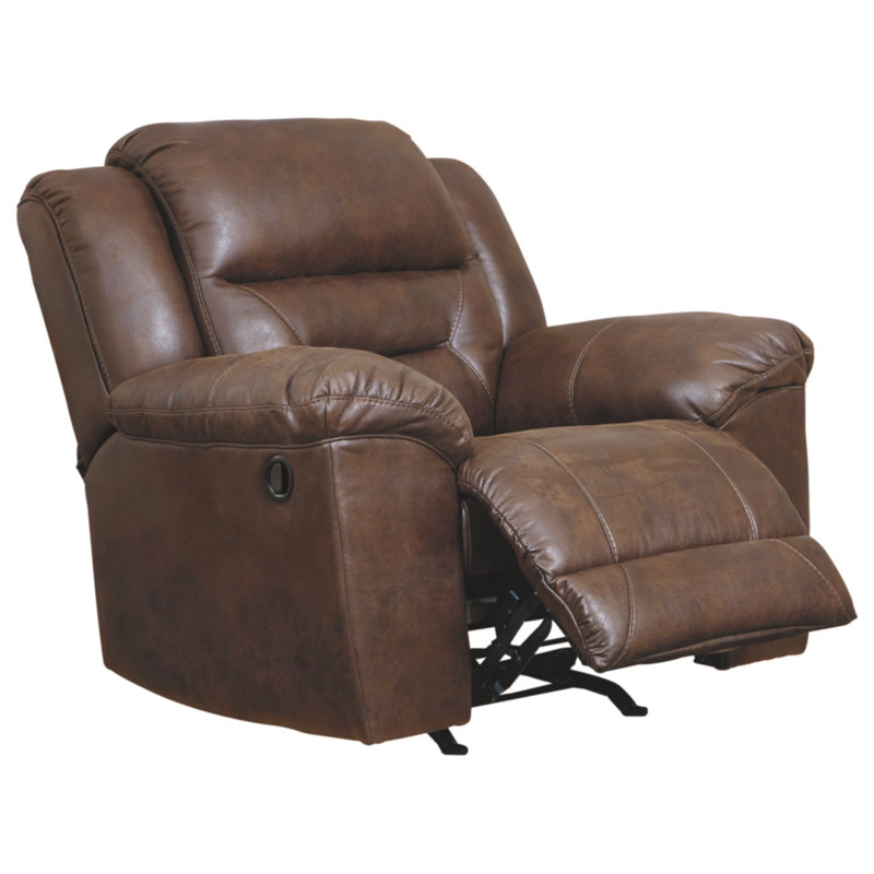 Fauteuil inclinable standard à bascule Reavis, Manuel, Similicuir chocolat