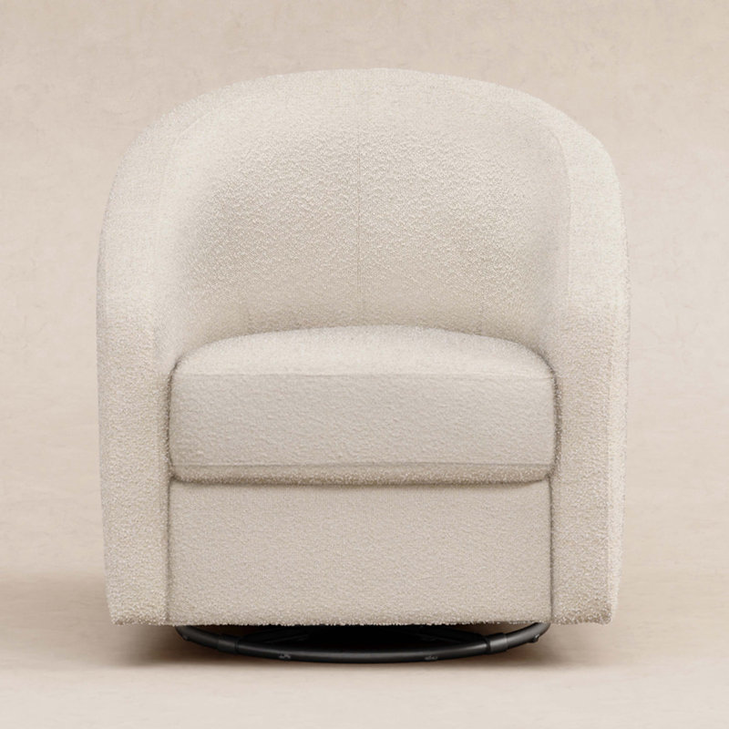 Madison Swivel Glider, Navy Blue Microsuede Fabric, Black