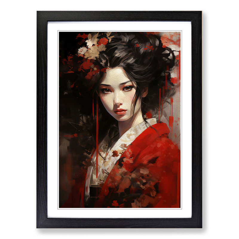 Single Picture Frame Print on Wood, 64cm H x 46cm W, Black Framed