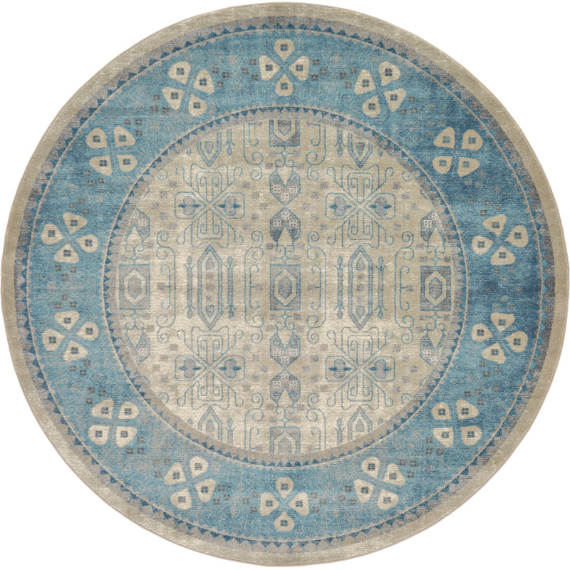 Virpi Geometric Indoor Rug, Round 4'1"
