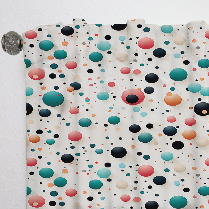 Motif à pois Artistic Splendor - rideau abstrait - rideau obscurcissant - 1 panneau, L 52 po x L 90 po