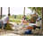 Rectangular Wood Metal Folding Outdoor Picnic Table With Umbrella Hole , 35.5'' in. W 23.63'' in. D