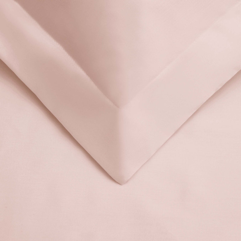 Ensemble de housse de couette en satin de coton égyptien certifié Classic  à densité de tissage 700 fils, Rose