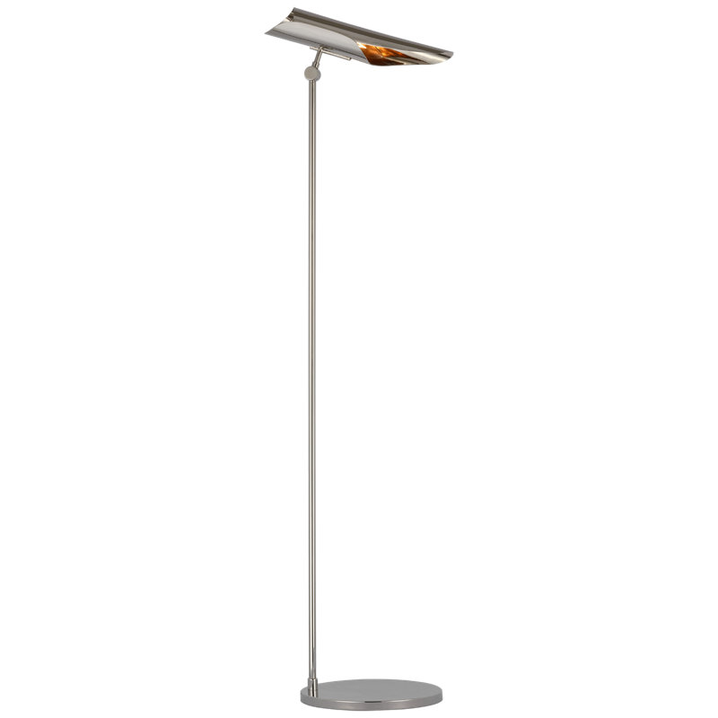 Flore Task Floor Lamp, Polished Nickel, Silver