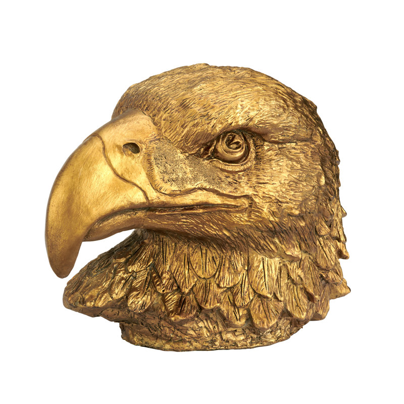 Gold Eagle Head Sculpture