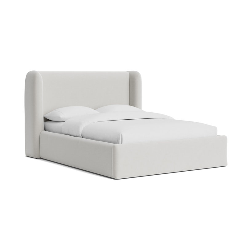 Niles 48 Floating Rail Bed, Performance Velvet - Silver, King