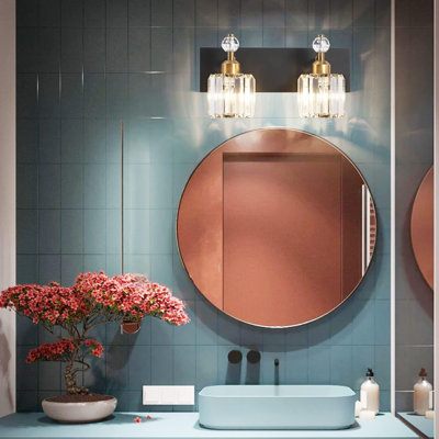 Modern Bathroom Vanity Lights With Crystal Accents, E26 Bulb Compatible, UL Listed, Easy Installation