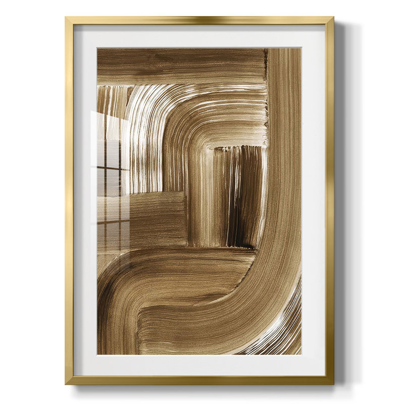 Mud Sketch II -Framed Print, 25.5" H x 17.5" W, Gold