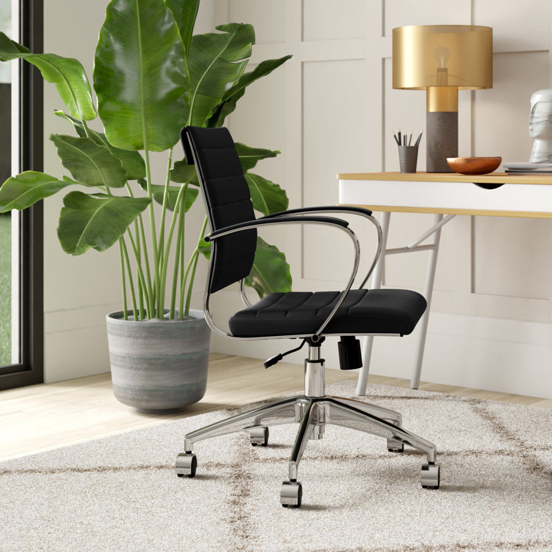 Modway Jive Ribbed Mid-back Executive Office Chair, Black