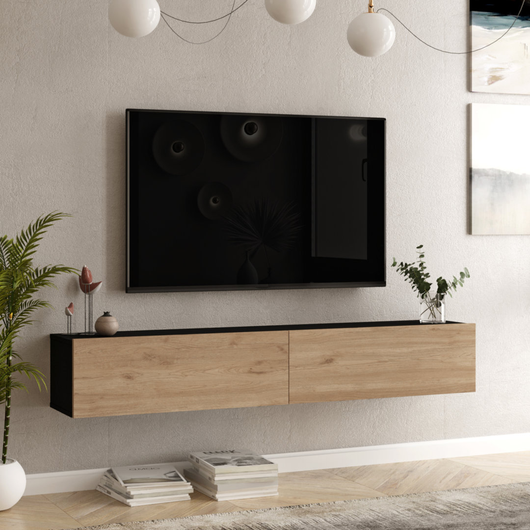 Fernsehtisch Lapinlahti 180 x 31,5 x 29,5 cm Schwarz/Betonoptik [en.casa]