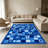 1PC Blue Geometric Square Mosaic area rugs for Living Room, Soft and Comfortable, Suitable for all seasons, easy-to-maintain, machine washable Indoor floor mat, Under Table Farmhouse suitable for dining room, bedroom, entryway, home office, patio,-129131758