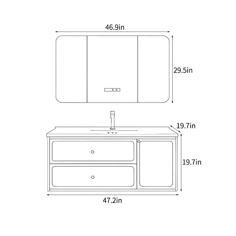 Nordic style simple vanitie bathroom cabinet., Gray