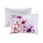Édredon simple / simple TG et coussin, motif floral doux avec détails rose gris