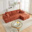 Canapé modulaire en L 108 po en chenille, canapé désossé de style nuage avec méridienne, canapé rembourré moderne avec porte-gobelets et poches latérales, canapé à compression pour le salon, aucun assemblage requis, orange