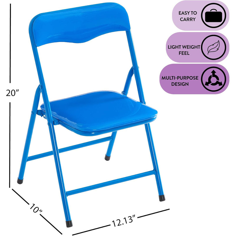  Chaise pliante rembourrée, ensemble de 2, Bleu