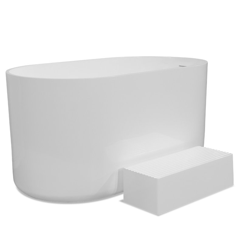 Gemelli 53.25'' L Freestanding Soaking Bathtub, Gloss White