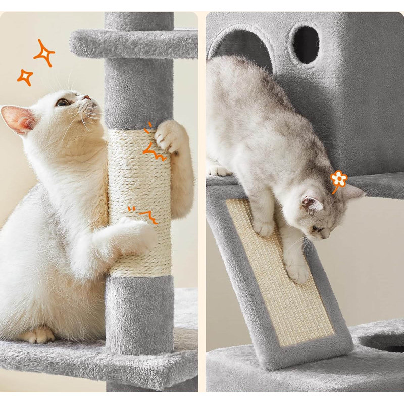 206cm H Cat Tree, Light Grey