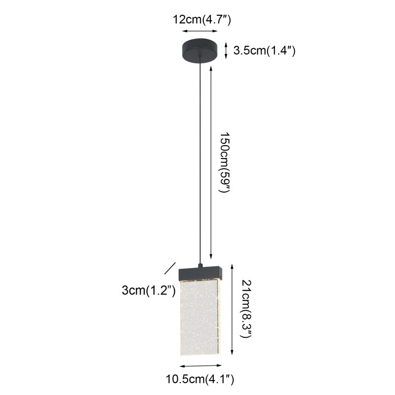 Luminaire suspendu DEL moderne en cristal 3000K