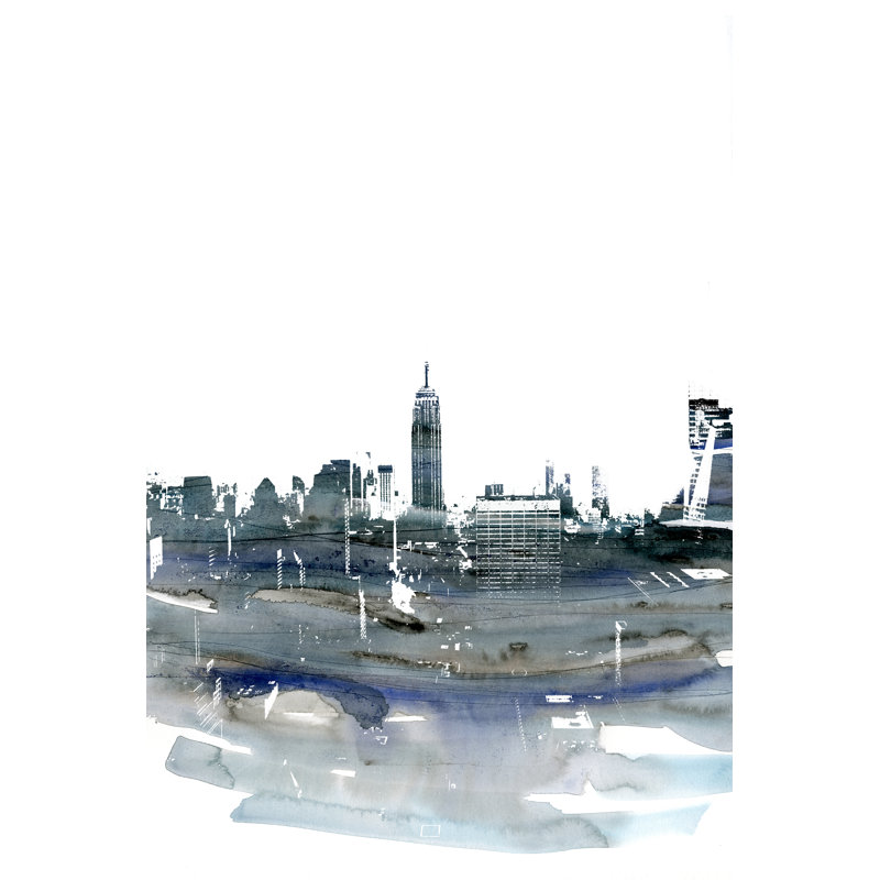 Gray Wash City - Wrapped Canvas Painting, 46cm H x 30cm W x 3.8cm D