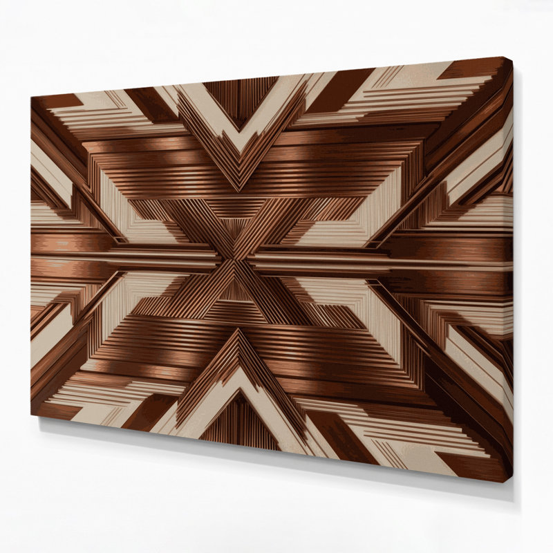 Art mural sur toile brun op art 79, H 12 po x l 18 po