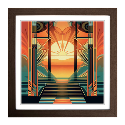 Sunrise Art Deco No.1 - Framed Print