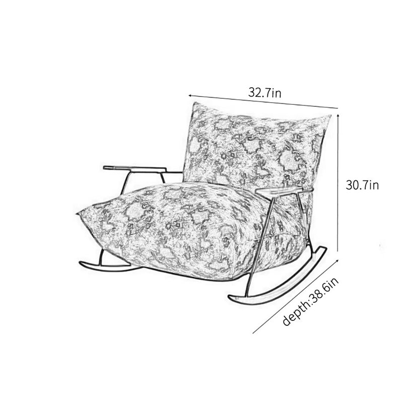 Fauteuil à bascule rétro italien simple décontracté