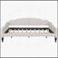 Lit de jour double capitonné capitonné, beige avec lin durable et design à oreilles élégant pour la vie moderne