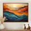 Paysage de montagnes corail bleu sarcelle audacieux - art mural montagne - vallée de Bold-837689530-840855354-867868230