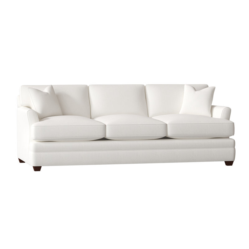 Harriss Upholstered 91'' Sofa, Classic Bleach White Twill